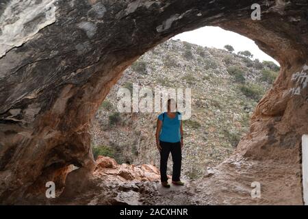 Höhle in der Nähe von Milatos, Kreta Stockfoto