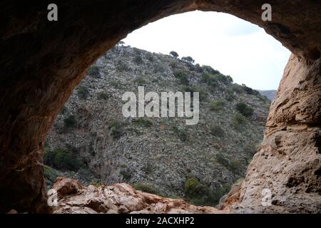 Höhle in der Nähe von Milatos, Kreta Stockfoto