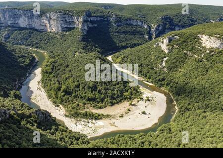 Der Fluss Ardeche in Frankreich Stockfoto
