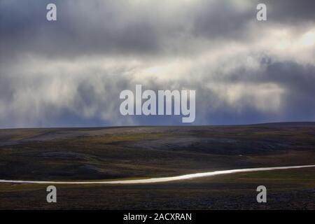 Knappe Landschaft der kalte arktische Wüste. Nowaja Semlja Archipel. Atomtests Bereich 3 Stockfoto