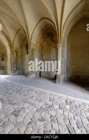 Kloster Schulpforte Schulpforte mit Kloster Garten in der Nähe von Naumburg auf der Straße der Romanik, Burgenlandkreis, Sachsen-Anhalt, G Stockfoto