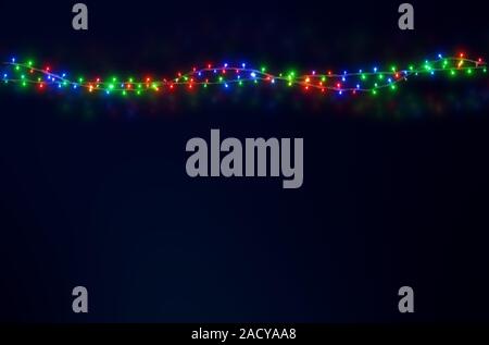 Weihnachtsbeleuchtung LED Dekoration Hintergrund für Ihren Urlaub, Weihnachten, Neues Jahr und Feier Thema Konzept Design. Stockfoto