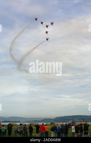 Kunstflug squadron Patrouille Suisse während der Ausbildung Stockfoto