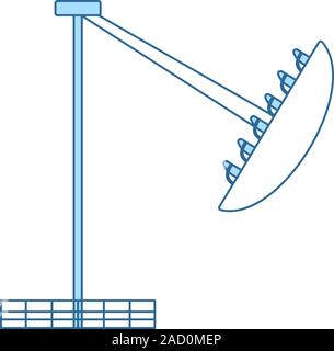 Boot das Karussell Symbol. Dünne Linie mit blauer Füllung Design. Vector Illustration. Stock Vektor
