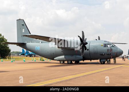 FAIRFORD, ENGLAND - May 13, 2018: Litauische Luftwaffe Alenia C-27J Spartan Verkehrsmittel Flugzeug auf Anzeige RAF Fairford Airbase. Stockfoto