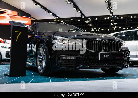 Bangkok, Thailand - Decemebr 3, 2019: BMW die 7er-Serie Anzeige auf dem Bangkok Motor Expo 2019 in Thailand. Stockfoto
