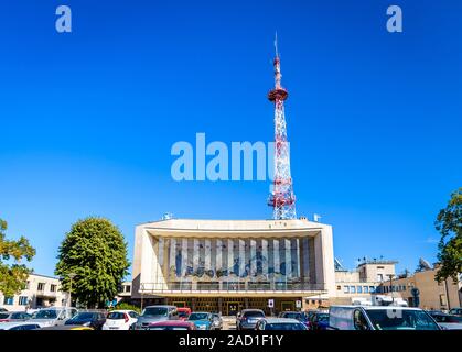 Das Haus von Radio und Fernsehen historische Gebäude beherbergt den Sitz von France 3 Alsace regionales Fernsehen Service in Straßburg, Frankreich. Stockfoto