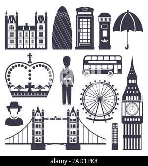 Silhouette-Symbole von Great Britain Königreich Stockfoto