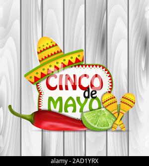 Urlaub Gruß Hintergrund für Cinco De Mayo Stockfoto