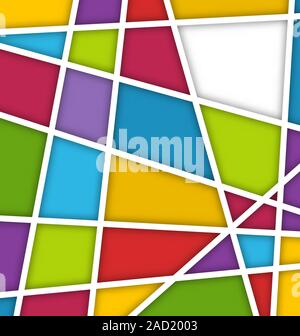 Abstrakten geometrischen Hintergrund mit Papierlinien und bunte polygonalen Formen Stockfoto