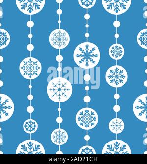 Nahtlose Muster Xmas Weihnachtskugel Spielzeug Schneeflocken Stockfoto
