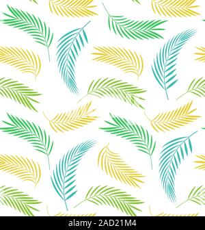 Blätter der Palme. Nahtlose Muster. Stockfoto