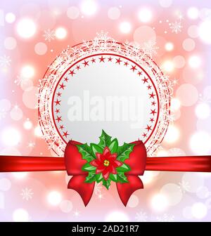 Weihnachtskarte mit Blume Weihnachtsstern Stockfoto
