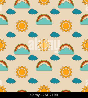 Alten Musterdesign mit Wettersymbole Stockfoto