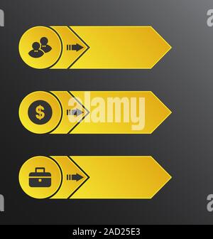 Modernes Design Banner mit Grafik Business Icons Stockfoto