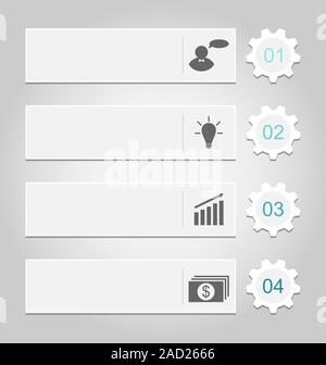 Modernes Design Vorlagen, können für Infografiken verwendet werden, nummeriert Banner Stockfoto