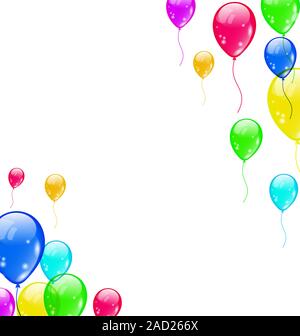 Set bunte fliegende Luftballons für Ihre party Stockfoto
