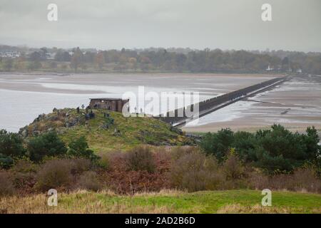 Cramond Causeway in Cramond Insel ausserhalb von Edinburgh in East Lothian, Schottland führenden Stockfoto