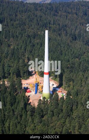 Bau einer Windenergieanlage im Südschwarzwald in der Nähe von Gersbach Stockfoto