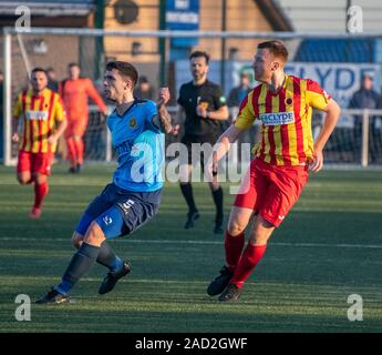 Glasgow, Schottland, Großbritannien. 30. November 2019: Der schottische Junioren 4. Runde Schale Riegel zwischen Rossvale Junioren F.C. und Auchinleck Talbot FC. Stockfoto