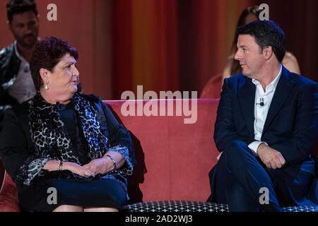 Matteo Renzi und Teresa Bellanova attendsa an Maurizio Costanzo Show Stockfoto