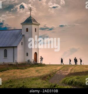 Flatey Kirche, Insel Flatey in Breidafjördur, Westfjorde, Island Stockfoto