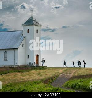 Flatey Kirche, Insel Flatey in Breidafjördur, Westfjorde, Island Stockfoto