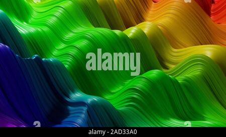 Rainbow Wellen diagonal fließen - Zusammenfassung Hintergrund Stockfoto