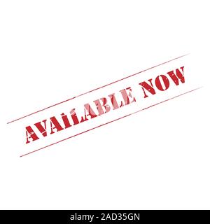 Jetzt erhältlich Stempel Vektor über einen weißen Hintergrund. Platz grunge rot sofort lieferbar Stempel Vektor Bild Stock Vektor