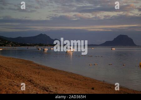 Mauritius, Sonnenuntergang an der Westküste bei Flic en Flac Stockfoto