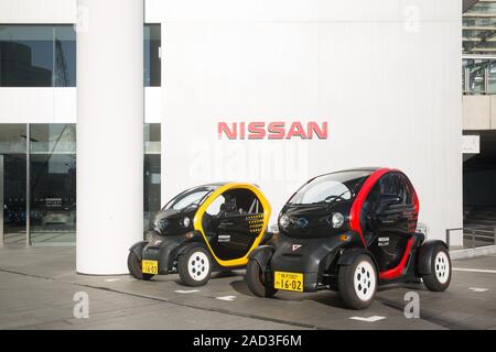 Yokohama, Japan. 3. Dezember, 2019. Elektrische Fahrzeuge, die Nissan Motor Co., Ltd. mit Hauptsitz in Kanagawa. Credit: Stanislav Kogiku/SOPA Images/ZUMA Draht/Alamy leben Nachrichten Stockfoto