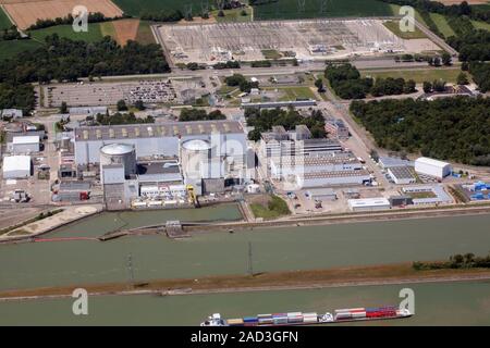 Atomkraftwerk Fessenheim im Elsass, Frankreich Stockfoto