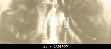 Flüssiges Gold Metall rippled Hintergrund. Abstrakte metall Textur. Alufolie. 3D-Rendering Stockfoto