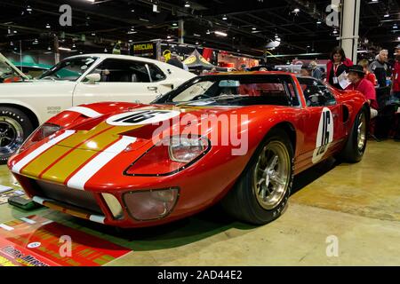 Rosemont, Illinois, Vereinigte Staaten - 23 November, 2019 - Alan Mann Racing leichte GT 40 Mk 1, auf der das Muscle Car und Corvette Staatsangehörige 201 Stockfoto