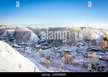 Landschaft der Winter Altstadt von Tobolsk sibirischen Dorf in Russland. Stockfoto