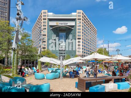 Campus Martius Park in der Innenstadt von Detroit, Michigan, USA Stockfoto