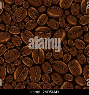 Kaffee Thema. Kaffeebohnen nahtlose Muster Stock Vektor
