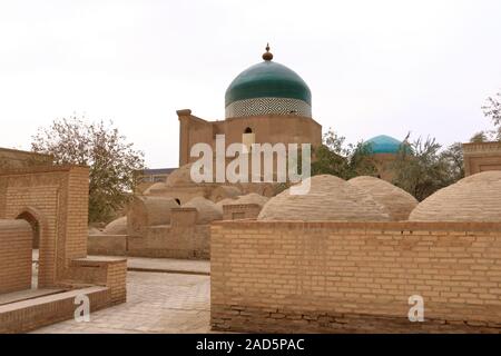 22. September 2019 - Chiwa, Usbekistan: Islam Khoja Minarett (Wahrzeichen der Stadt). Stockfoto