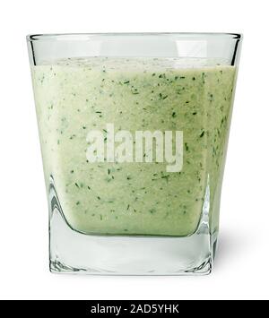 Gurken-Smoothie in Glas Stockfoto