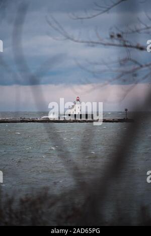Lake Erie Leuchtturm von Cleveland, Ohio Stockfoto
