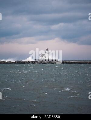 Lake Erie Leuchtturm von Cleveland, Ohio Stockfoto
