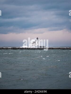 Lake Erie Leuchtturm von Cleveland, Ohio Stockfoto