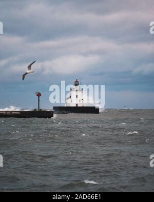 Lake Erie Leuchtturm von Cleveland, Ohio Stockfoto