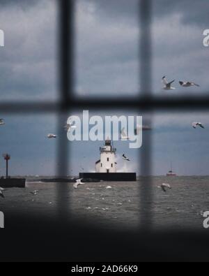 Lake Erie Leuchtturm von Cleveland, Ohio Stockfoto