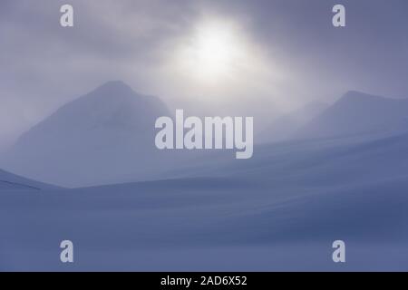 Winterlandschaft, Stuor Reaiddavaggi, Lappland, Schweden Stockfoto