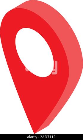 Rotes gps-Symbol, isometrische Stil Stock Vektor