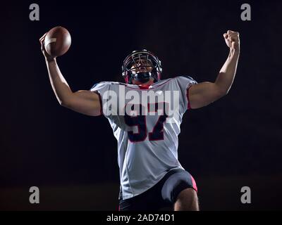 American Football Spieler feiern nach einen Touchdown Stockfoto