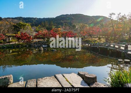 Maruyama Park in Kyoto während der momiji Herbstlaubjahreszeit Stockfoto