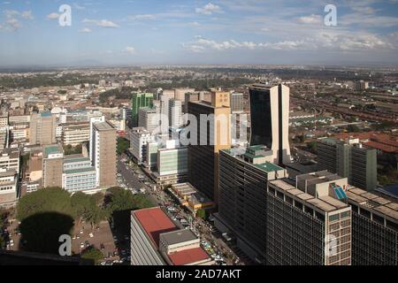 Luftaufnahme von Nairobi in Afrika Stockfoto