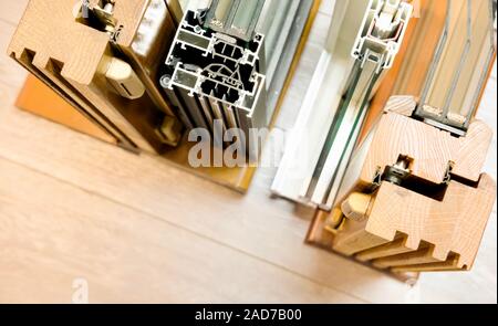 Samples of window profiles. Stockfoto